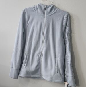 NWT Calvin Klein Performance Dry Women's Light Blue Fleece Jacket Top Shirt
